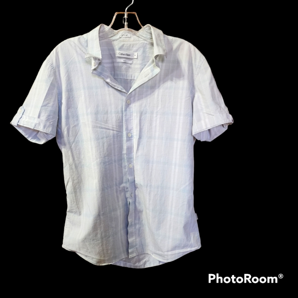 Mens Calvin Klein Dress Shirt White Button Down